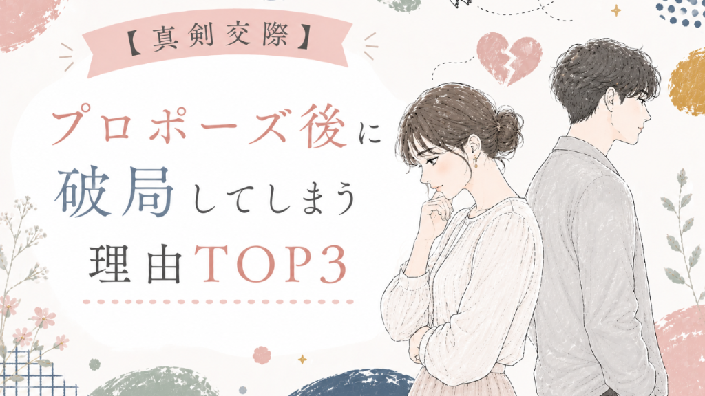 【真剣交際】プロポーズ後に破局してしまう理由TOP3とその対策｜刈谷市・三河の結婚相談所が解説